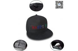 China Editing LED Display Hat With Bluetooth App Control Rechargeable Black supplier