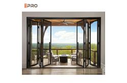 China Custom Aluminum Folding Sliding Door Balcony Commercial Foldable Glass Door supplier