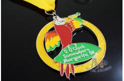 China Marathon Sports Running Award Medals Bird Design With Cut Out / Soft Enamel supplier