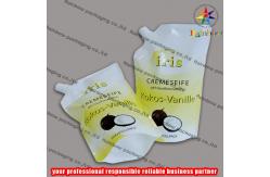 China PE/PET side spout pouch packaging with bottom gusset,liquid bag supplier