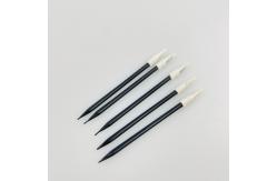 China Spiral Pointy Foam Tip Swabs Black For Printer Electronic Cleaning supplier