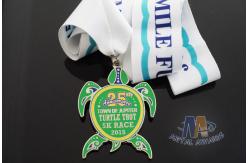 China Sea Turtle Design Custom Imitation Hard Enamel with Sublimated Ribbon supplier