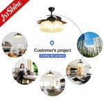 230V Midcentury Design Warm Lighting Ceiling Fan with Hidden Blades and Remote Control