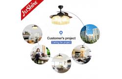 China 230V Midcentury Design Warm Lighting Ceiling Fan with Hidden Blades and Remote Control supplier