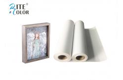 China Waterproof 280gsm Matte Polyester Canvas Rolls Single Side For Giclee Inkjet Printing supplier