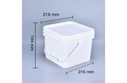China 8L Thickened White Transparent Large Square Plastic Bucket Container With Lids Food Grade supplier
