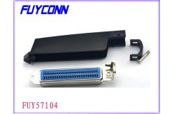 China 90 Degree Male Plug 36 Pin Centronics Solder Connector With Plastic Cover supplier
