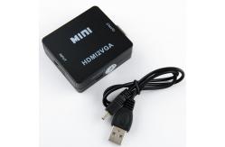 China DC 5V HD HDMI To VGA Video Converter / USB Power HDMI Converter Box supplier