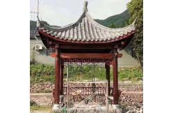 China 2.8m 3.0m Chinese Style Pavilion Wooden Hexagonal Garden Gazebo With Clay supplier