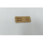 Embossed Logo Microfiber PU Leather Patches Washable Labels Sew On Clothing