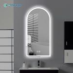 Arch Shape Modern Luxury Hotel Bathroom Decorative Round Wall Smart Mirror With LED Lighted for sale
