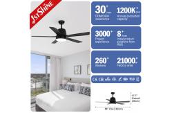China 5 ABS Blades LED Ceiling Fan with Light Remote Control and Wall Control supplier