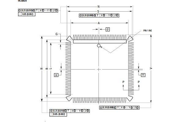 Integrated Circuit Chip MC68020FC25E USERS MANUAL MC68020FC20E MOTOROLA QFP