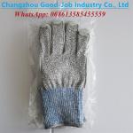 Cow Split Leather Cut Resistant HPPE Anti Cut 13G Thickened Finger Covered  Protective Work  Hand Gloves for sale