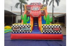 China Racing Car Theme Dry Inflatable Slides Customized 8x5x6m supplier