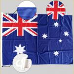 3x5' Australia Flag Knitted Polyester Rope and swiss buckle Customized for sale