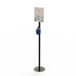 Soap Hand Sanitizer Dispenser 120cm Metal Floor Stand With Sign Holder for sale
