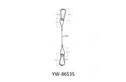 China Loop And Eye Stainless Steel Cable Lanyards With 28mm Button YW86533 supplier