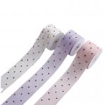 25mm-50mm Organza Ribbon With Dot Pattern Printed Polyester Organza Ribbon OEM Eco Friendly for sale