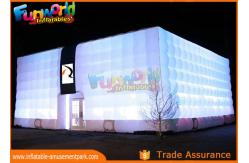China PVC Coated Nylon Inflatable Cube Tent With Led Lighting / Blow Up Event Tent supplier