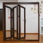 Black Aluminum Folding Doors Low E Glass Waterproof Bifold Doors Black Aluminium for sale
