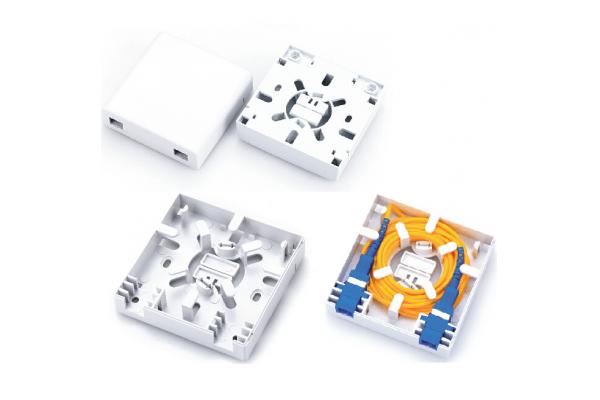 Faceplate Metal Back 86X86 FTTH Termination Box , 2 Port Fiber Termination Box