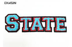 China Felt Material Letter Combination Chenille Varsity Letter Patches Red , Blue Colour supplier
