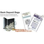 Bank Cash Bag Polyester Bags with Adhesive Tape, coins k bags reclosable deposit bank bags, tamper proof sealing b for sale
