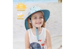 China Wide Brim UPF 50+ Mesh Childrens Bucket Hats 55cm With Neck Flap OEM supplier