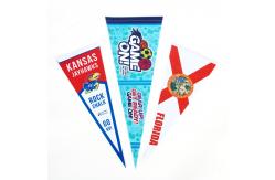 China Waterproof 30x70cm Blank Wool Pennants Silk Screen Printing flag triangle pennant supplier