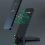 15W Vertical Qi Wireless Charger Stand Foldable Portable Fast Charging For Iphone for sale