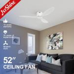 1stshine Ceiling Fan Smart Remote Timer and Large Airflow for Optimal Air Circulation for sale