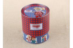 China Custom Print Toy Gift Cardboard Paper Composite Can Packaging With Iron Lid supplier