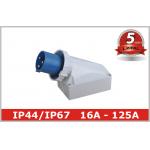 125 Ampere IP67 63A Industrial Plugs And Sockets 230V 380V , Surface Mounted for sale