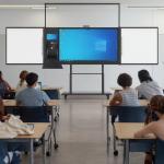 iboard factory direct  75inch Lockable Recoardable Interconnected Blackboard Smart Whiteboard Interactive Flat Panel Display All In One With Stand Support Marker Pen Chalk Writing education solution for sale