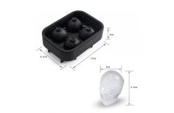 China Flexible 3D Skull Silicone Ice Cube Mould For Beer supplier