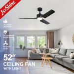 110-240v/50-60Hz Living Room LED Ceiling Fan with 3 Plastic Blades and DC Copper Motor for sale