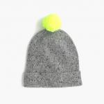 Casual Wear Donegal Beanie Hat , Thick Neon Fur Pom Pom Hat For Children for sale