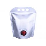 Food Grade Portable Bib Bag In Box Aluminium Foil Spout Pouch With Red Tap / Spigot for sale