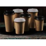 Food Grade Heat Resistance Brown Paper Coffee Cups Recyclable Single Wall 8oz 12oz for sale