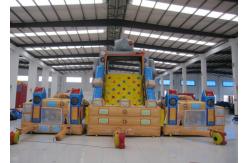 China Top Inflatable Robot  City Bounce Jumpers , Commercial Fun Bounce House With Big Slide supplier
