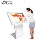 White Interactive Touch Screen Kiosk 49inch 180W Floor Stand LED Screen Android OS for sale