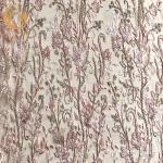 Embroidery Mesh Wedding Lace Fabrics Nigerian Beaded 140cm Width for sale