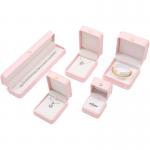 China 10*10*5cm Pink Leather Jewelry Box for Crown Bracelets Pendants and Rings Custom Logo factory