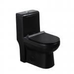 Black One Piece Elongated Toilets 1.6 Gpf Siphon Jet Toilet Flushing Systems for sale