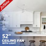 Wifi Control Ceiling Fan With Light and 5 MDF Blades Made of Copper Iron for Smart Home for sale