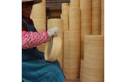 China Handmade Woven Steamer Drawer With Side Handles Dumplings Traditional Delicacies Bamboo Steamer supplier