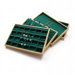Custom Wooden Jewelry Display Plate Multiple Compartments for Ring Ear Studs Pendant for sale