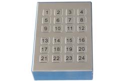 China Rugged vandalism USB desktop brushed Metal Keypad with 24 flat Keys supplier