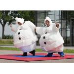 White Inflatable Cartoon Sumo Suits With Foam / Sumo Wrestler Costume